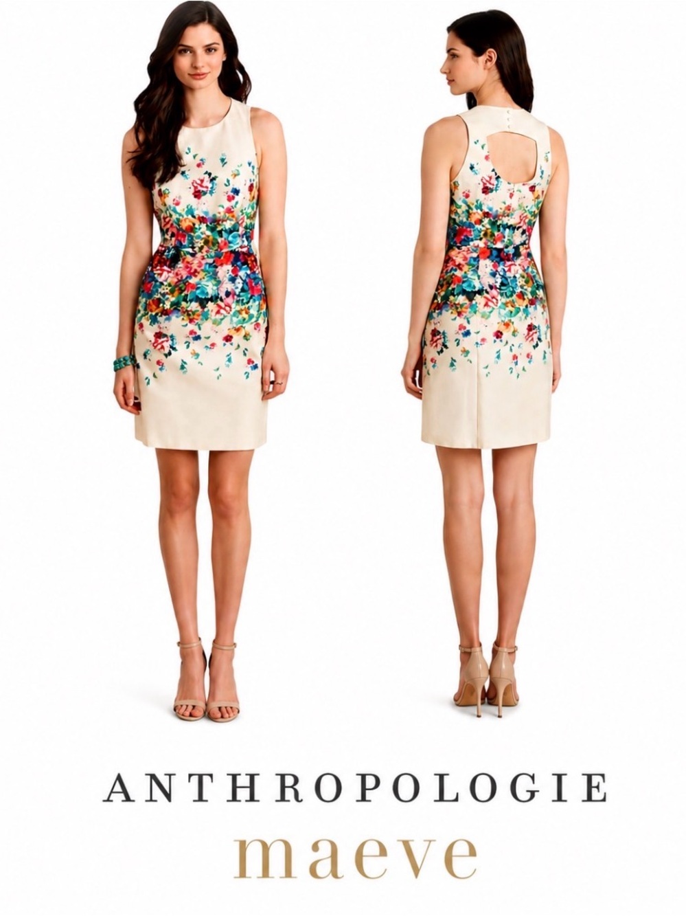 Anthropologie Maeve Floral Garden Dress
Keyhole Back Tea Party Women's 4 Spring